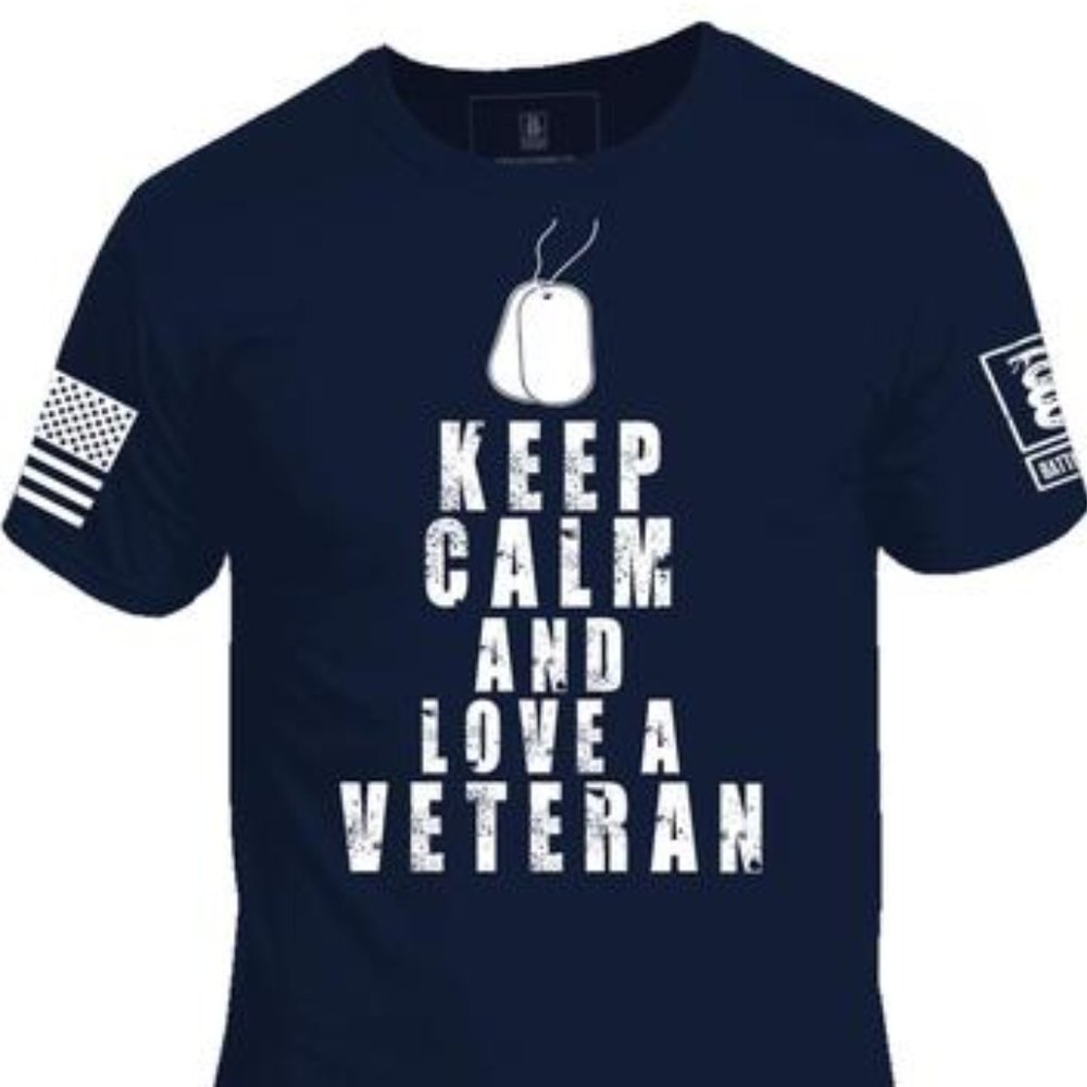Keep Calm & Love a Veteran Crew Neck T-Shirt